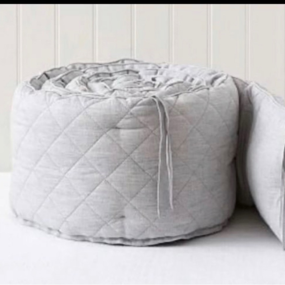 Pottery Barn Linen Crib Bumper in excellent condition!